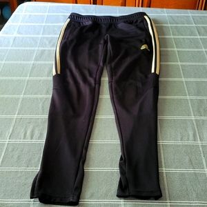ADIDAS womens Trackpants Gold Stripe Size S